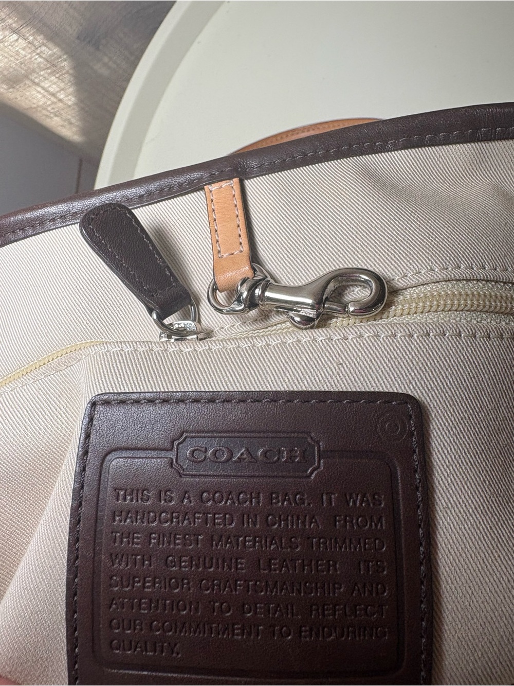Vintage Coach Striped Brown Tan Beige Yellow Satchel Top Handle Bag Zip vintage - Picture 3 of 8